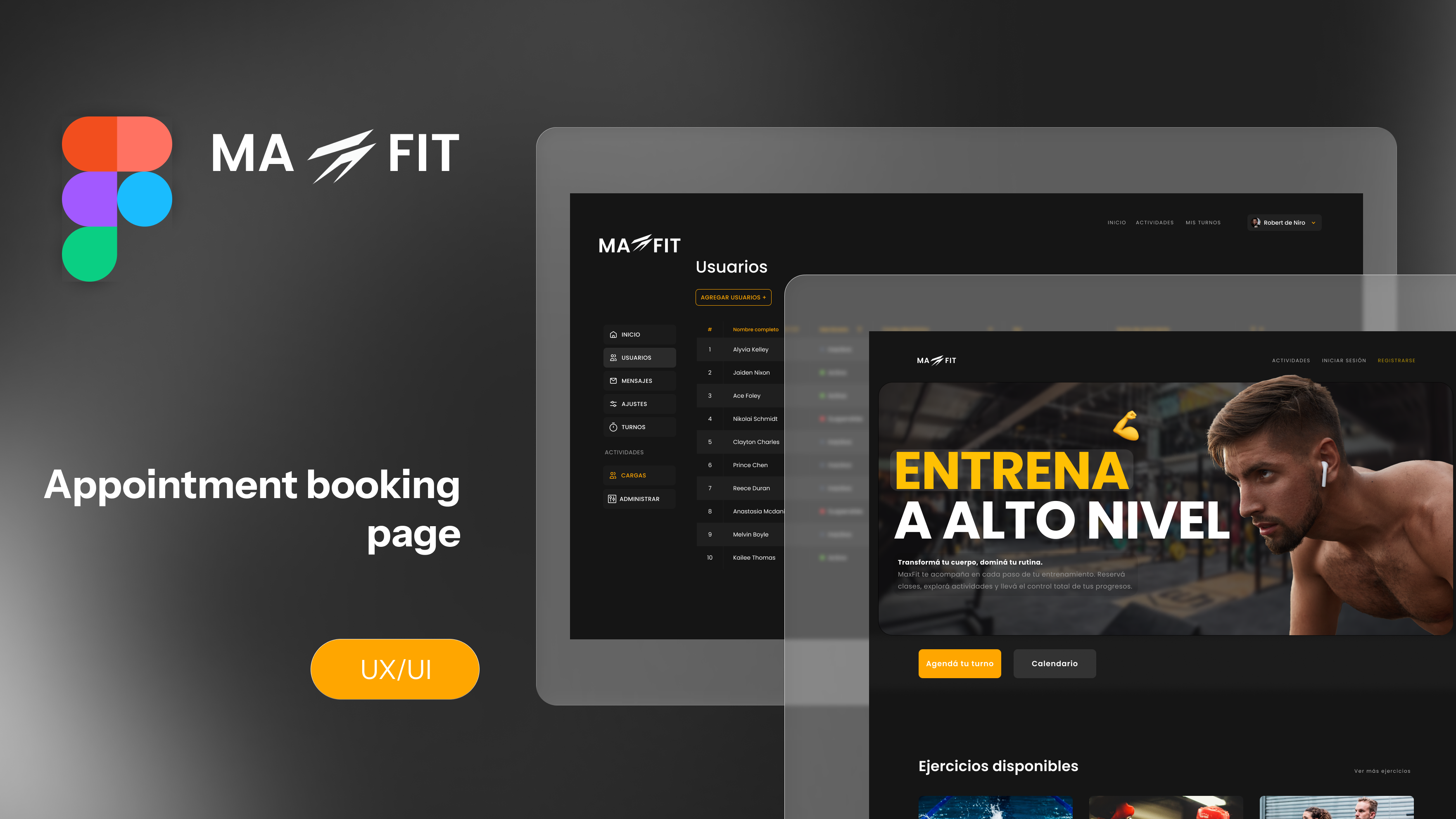 MAXFIT — UX/UI design for gym class booking platform